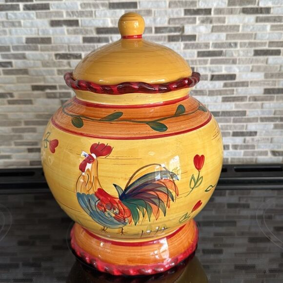Heartfelt Kitchen Creations Colorful Rooster Ceramic Cookie Jar - Picture 7 of 12